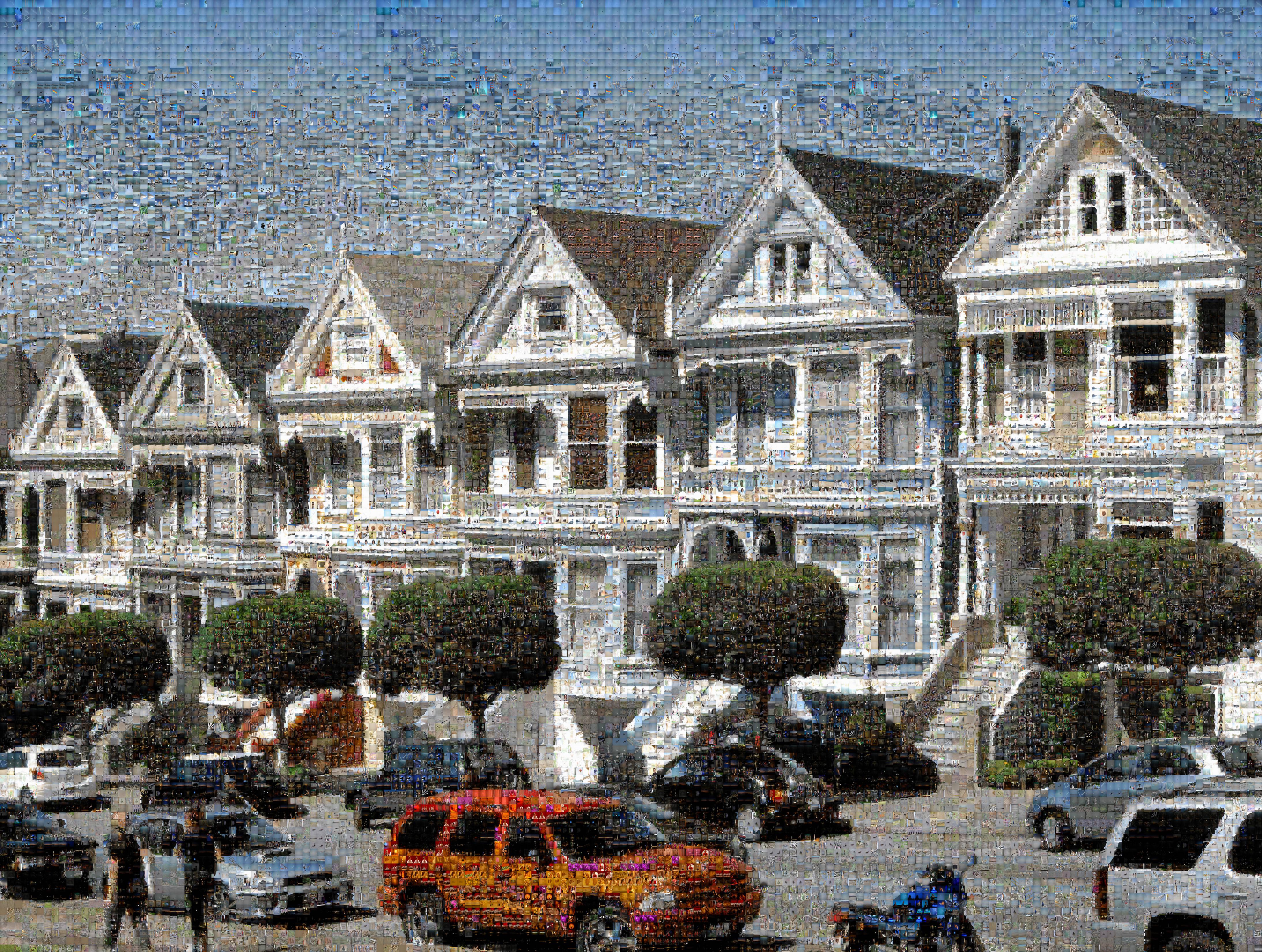 Photomosaic of a photograph of the Painted Ladies